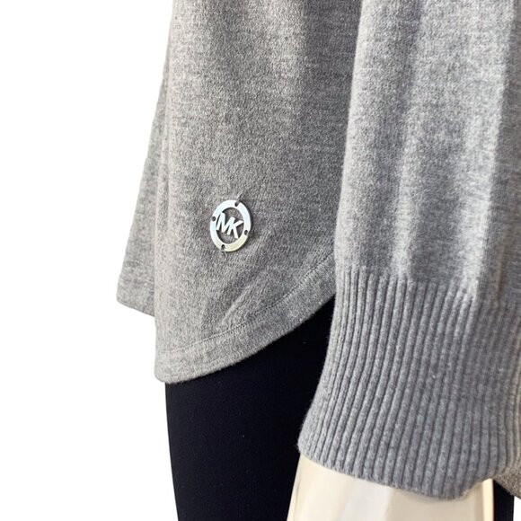 Michael Kors Cowl-Neck Heather Gray Knit sweater top - Size S - Picture 4 of 9